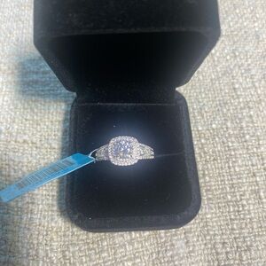 1.8 Carat Moissanite & Silver Ring Size 9